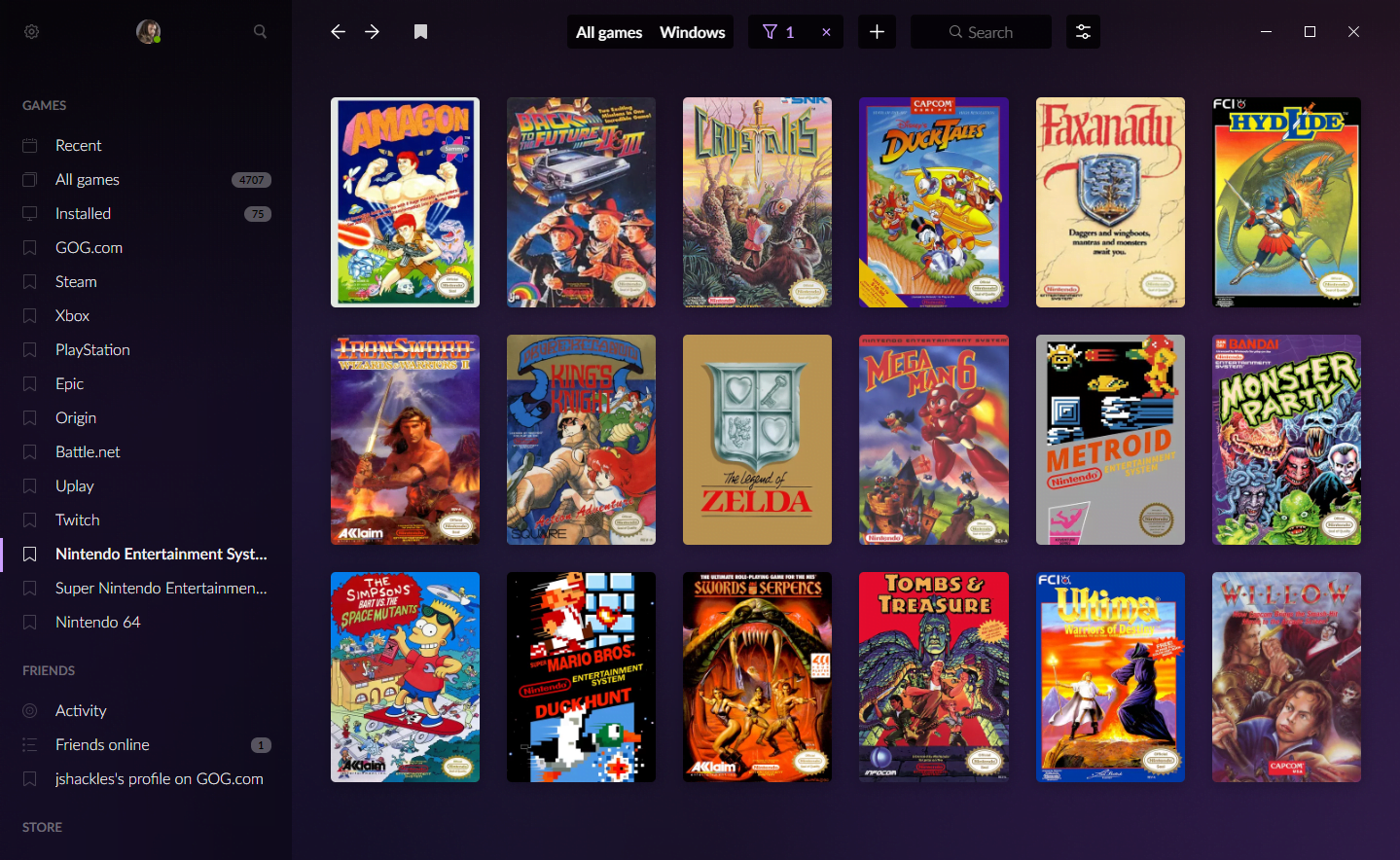 NES emulator title screen